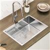 CECIPA Lavandino Cucina 60x44cm, Lavello Cucina 1 Vasca in Acciaio Inox, Lavabo Cucina Moderno Con l'Ultimo Sifone e Troppopieno, Lavelli da Cucina