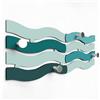 Giallobus - Appendiabiti da parete 4Me - 06 - Wave - Legno Mdf + Alluminio - 60L x 25l cm - 07 - M - Attaccapanni da Muro con 4 Ganci in Alluminio e Legno
