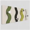Giallobus - Appendiabiti da parete 4Me - 04 - Canyon - Legno Mdf + Alluminio - 60L x 25l cm - 02 - M - Attaccapanni da Muro con 4 Ganci in Alluminio e Legno