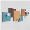 Giallobus - Appendiabiti da parete 4Me - 01 - Tacto - Legno Mdf + Alluminio - 60L x 25l cm - 03 - M - Attaccapanni da Muro con 4 Ganci in Alluminio e Legno