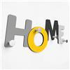 Giallobus - Appendiabiti da parete 4Me - 12 - Home - Legno Mdf + Alluminio - 60L x 25l cm - 09 - M - Attaccapanni da Muro con 4 Ganci in Alluminio e Legno