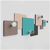 Giallobus - Appendiabiti da parete 4Me - 01 - Tacto - Legno Mdf + Alluminio - 60L x 25l cm - 06 - M - Attaccapanni da Muro con 4 Ganci in Alluminio e Legno
