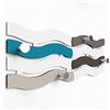 Giallobus - Appendiabiti da parete 4Me - 06 - Wave - Legno Mdf + Alluminio - 60L x 25l cm - 11 - M - Attaccapanni da Muro con 4 Ganci in Alluminio e Legno