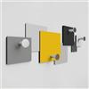 Giallobus - Appendiabiti da parete 4Me - 01 - Tacto - Legno Mdf + Alluminio - 60L x 25l cm - 09 - M - Attaccapanni da Muro con 4 Ganci in Alluminio e Legno