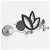 Giallobus - Appendiabiti da parete 4Me - 10 - Lotus flower - Legno Mdf + Alluminio - 60L x 25l cm - 04 - M - Attaccapanni da Muro con 4 Ganci in Alluminio e Legno