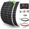 ECO-WORTHY - Kit pannello solare flessibile da 260 Watt, 12 Volt, indipendente dalla rete, fuori rete: 2 pezzi di pannello solare da 130 W + regolatore di carica PWM con display LCD da 30 A + cavo
