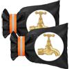 Vicloon Protezione per Rubinetto, 2Pcs Copertura Antigelo Impermeabile, Copertura Esterna Universale per Antigelo Protezione Invernale (Arancio Nero)