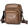 SPAHER Borsa da uomo a tracolla in vera pelle piccola borsa a tracolla da uomo borsa a tracolla borse business vintage zaini indossati attraverso tasche multifunzione borse da viaggio, Marrone045, 17