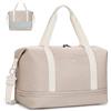 ECOHUB Borsone da Viaggio Pieghevole, Borsa da Viaggio Resistente All'acqua 40x30x20 Per Donna e Uomo, Bagaglio a Mano per Ryanair con Tasca Bagnata per Palestra, Aereo, Weekend, Beige