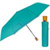 PERLETTI Ombrello Portatile con Fantasia Fiori Pois - Ombrellino Pieghevole Antivento Resistente - Ombrello Piccolo Donna Elegante Mini - Apertura Automatica Diametro 96 cm (Azzurro)