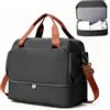 SEAFEW Borsone da Viaggio,Bagaglio a Mano 40x20x25 Ryanair Borsa da Viaggio con Scomparto per le Scarpe,Borsa da Cabina Ryanair Borsa Sportiva Borsone da Palestra Borsa da Weekend,C05-Marrone-nero