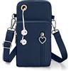 Aucuu Borsa a Tracolla da Donna in Nylon, Mini Borsa a Tracolla con Cinghie Regolabili Staccabili, Fascia da Braccio per Cellulare con Porta Cuffie per Cellulari Sotto i 7"