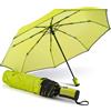 PERLETTI Ombrello Pieghevole Antivento Donna Tinta Unita - Ombrello Compatto da Borsa Resistente Apri Chiudi Automatico - Ombrellino Ragazza da Viaggio Robusto - Diametro 98 cm (Verde Fluo)