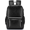 BAGZY Zaino Uomo Pelle Zaini da Viaggio Aereo Bagaglio a Mano 40x30x15 British Airways Air France Impermeabile 20L Zaino Porta PC 15.6 Pollici con Porta USB per Ufficio Moto Lavoro Università Donna