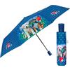 PERLETTI Ombrello Pieghevole Automatico Donna Blu con Cagnolini - Ombrellino Antivento Compatto Piccolo Resistente - Ombrello Mini da Viaggio Borsa Ragazza Cuccioli - Diametro 96 cm (Blu con Cani)