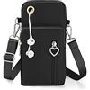 Aucuu Borsa a Tracolla da Donna in Nylon, Mini Borsa a Tracolla con Cinghie Regolabili Staccabili, Fascia da Braccio per Cellulare con Porta Cuffie per Cellulari Sotto i 7"