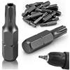 mawmuaw Set di punte Torx T30, 10 pezzi di ricambio con foro da 25 mm, in acciaio S2, assortimento di punte esagonali da 1/4, per viti Torx, avvitatori a batteria
