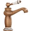 VALAZ Rubinetto Lavabo Retrò Oro Anticato Serie Mijares | Rubinetto da lavabo stile retrò vintage, miscelatore monocomando, ottone e acciaio inox, risparmio idrico, oro anticato