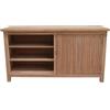 milani home - mobile da esterno in teak con anta e ripiani a vista, 150 x 45 x 80 cm, credenza contenitore per giardino e portico