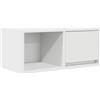 Mhdvray Mobile TV bianco 60 x 31 x 25,5 cm, in legno, montaggio a parete, mobile basso con cassetto e scomparto aperto, mobile TV sospeso per soggiorno