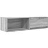 Mhdvray Mobile TV grigio Sonoma, 100 x 31 x 25,5 cm, in legno, sospeso, con cassetto e scomparto, montaggio a parete, per il soggiorno