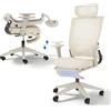 FLEXISPOT Sedia da ufficio ergonomica, Foldex, sedia da ufficio pieghevole per piccoli spazi con supporto lombare, braccioli regolabili in altezza, poggiatesta 2D, sedie da scrivania con poggiapiedi