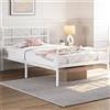 Yaheetech Struttura Letto Singolo Metallo per Materasso 90 x 200 cm Bianco