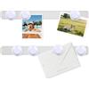 DUJEQM Lavagna Magnetica da Parete 2 Pezzi - Bacheca Magnetica Adesiva con 7 Magneti Bianco, Strisce Magnetiche per Frigo, Porta Calamite da Parete, Ufficio Scuola Casa, Lavagnetta Magnetica per Foto