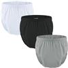 Generic 3 Pezzi Pannolini da Nuoto Riutilizzabili per Bisogni Speciali Costumi da Bagno per Incontinenza Costume da Bagno Pannolino Impermeabile a Prova(White+Black+Gray,Large)