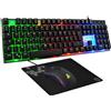 THE G-LAB Set tastiera e tappetino mouse da gioco, The G-Lab COMBO YTTRIUM, con cavo, retroilluminazione, mouse 2400 DPI, compatibile con PC, PS4 e XBOX