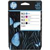 HP Cartucce d'inchiostro originali HP 963, confezione da 4, nero, ciano, magenta, giallo, 6ZC70AE, per OfficeJet Pro serie 9010/9020