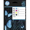 HP Cartucce d'inchiostro multipack, HP 912, nero, ciano, magenta, giallo, originali, serie OfficeJet 8010/Pro 8020, 6ZC74AE, confezione da 4