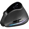 Zelotes Mouse Bluetooth senza fili Zelotes con display, mouse wireless ricaricabile, 4000 DPI, BT 5.0/3.0 + 2.4GHz, 7 tasti con ricevitore USB, RGB, mouse ergonomico verticale wireless per laptop, PC, tablet