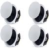 VEVOR Altoparlanti a soffitto Bluetooth, 165,1 mm, sistema di altoparlanti da incasso (soffitto e parete) con amplificatore, a 2 vie, adatti per ambienti umidi, ideali per home theater, verande coperte e installazione a filo. Kit composto da 4 …