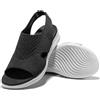 JOMIX Sandali Ortopedici Donna Estive Comodi Elastici Elasticizzati per Anziani Diabetici SD9301 (Nero, 36)