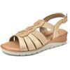 JOMIX Sandali Donna Estive con Zeppa Comodi Eleganti Vera Pelle Elastico Regolabile Antiscivolo Scarpe per Signora Anziana TD2965 Oro 40