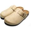 JOMIX Sabot Uomo Eleganti Eco-Pelle Scamosciata Ciabatte Casa Sughero Punta Chiusa Zoccoli Invernali Pantofole Estive Comode MU2440 Beige 43