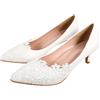 Holibanna Sposa Sposa Scarpe da Festa Scarpe Donna a Spillo Basso décolleté 5cm Abito Scarpe Eleganti, Bianco, 40 EU