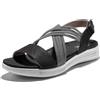JOMIX Sandali Donna Estive Comodi Snadali Eleganti Bassi Chiusura Elastici Sandali Strappo Morbidi SD9294 Nero 37