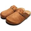 JOMIX Sabot Uomo Eleganti Eco-Pelle Scamosciata Ciabatte Casa Sughero Punta Chiusa Zoccoli Invernali Pantofole Estive Comode MU2440 Marrone 43