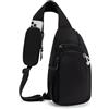 GreenTaya Zaino Monospalla Donna Uomo Marsupio Tracolla con Tasca Bloccante RFID Borsello Tracolla Sling Bag con Porta Tablet per Casual Viaggio, Nero