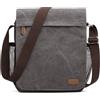 S-ZONE Borsa messenger da uomo a tracolla da 35,6 cm a 43,5 cm per computer portatile vintage in tela cartella per lavoro scuola viaggi uso quotidiano tasca multipla, Grigio, M, Utility
