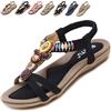 Acfoda Sandali Donna Estive Tacco Bassi Comode Eleganti Infradito Gioiello Ciabatte da Spiaggia Casual Antiscivolo Scarpe con Strass Nero 41