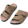 JOMIX Sandali Uomo in Pelle con Strappo Regolabile, Ciabatte Comodi Suola Antiscivolo per Estivo, Casual e Outdoor MOX250657 (Khaki,40)