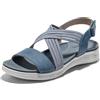JOMIX Sandali Donna Estive Comodi Snadali Eleganti Bassi Chiusura Elastici Sandali Strappo Morbidi SD9294 Blu 37