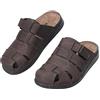 JOMIX Sabot Uomo con Chiusura a Strappo Ciabatte Chiuse Davanti Regolabili Sandali Bassi Leggeri e Suola Antiscivolo per Casa e Esterno, MOX260374, Marrone, 43 EU