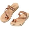 JOMIX Sandali Donna Estivi Aperti con Punta Divisa Zeppa e Strass Comode Scarpe Aperte Leggere e Traspiranti Ciabatte Eleganti alla Moda per Spiaggia Mare e Vacanza (BROW,40)