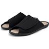 STRAPPO SOFT Ciabatte Uomo Pantofole Estive Aperte Antiscivolo per Casa Ciabatte Comfort per Piedi Gonfi Piedi Larghi Anziani Pantofola Signore Regolabile Nero 44