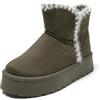 JOMIX Stivali Donna Invernali Bassi Stivaletti Ragazze Imbottiti con Pelliccia Sintetica Calde Comode da Neve MD9764-10 Verde, 41