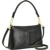 Kattee Borsa a tracolla in vera pelle da donna, piccola borsa a tracolla, con 2 cinghie staccabili, 6 scomparti per carte di credito, nero, Casual